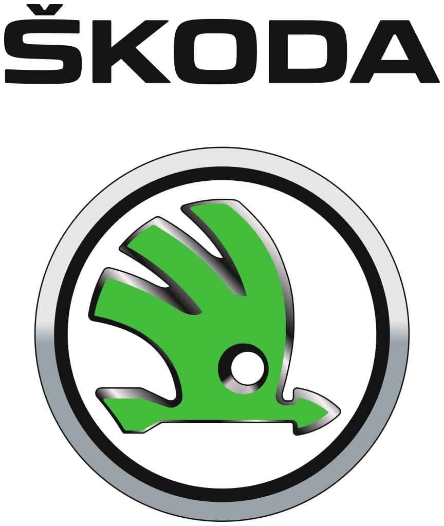 The logo of the car manufacturer Skoda