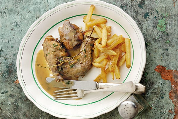 BASC Food Ambassador's Spanish recipe, conejo al ajillo (rabbit with garlic)